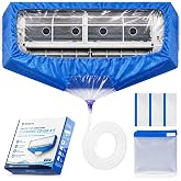 BERIOVE Mini Split Bib Kit: 27-40 in Air Conditioner Cleaning | Wall Mounted Units, Reusable Waterproof Cleaning Bag with Drain Hose, Splash Guard for DIY Maintenance and Coil Washing