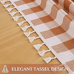 Softalker Fall Checkered Tablecloth Square, Heavy