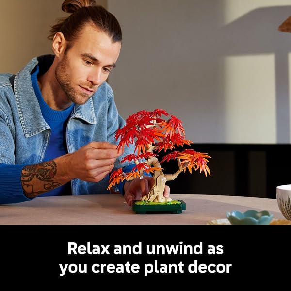 LEGO BOTANICALS JAPANESE RED MAPLE BONSAI TREE BUILDING KIT FOR ADULTS 18+ – UNIQUE HOME DECOR DIY FOR ROOM OR OFFICE – HOUSEWARMING GIFT IDEA FOR NEW HOME – PLANT DECOR FOR DESK OR BOOKSHELF- 10348