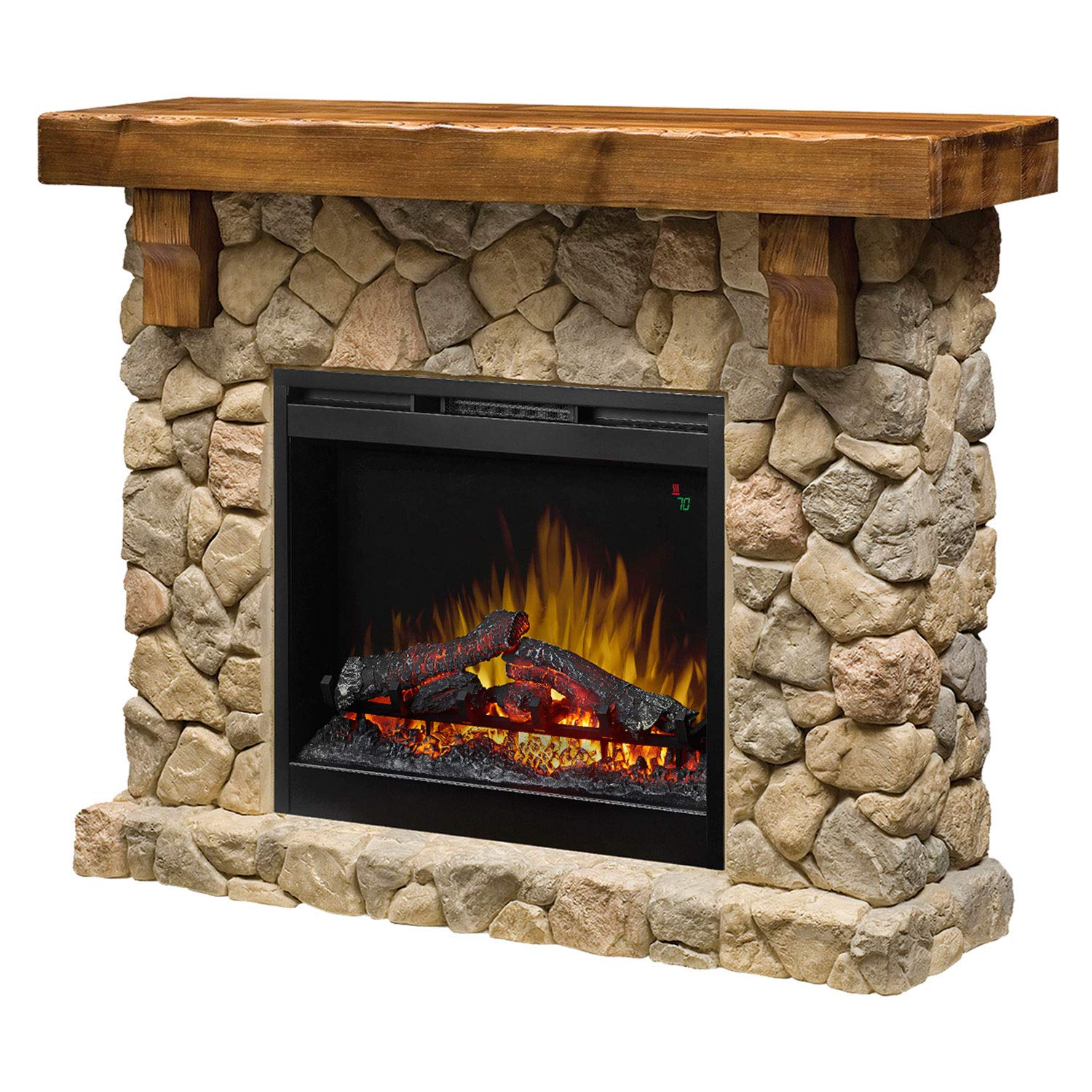 Dimplex SMP-904-ST Fieldstone Pine and Stone-look Electric Fireplace