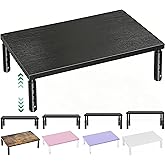 OPNICE Adjustable Monitor Stand Riser for Desk, Wood Computer &amp; Laptop Stand, Desk Organizers and Accessories, Office Desk Accessories &amp; Workspace Organizer for Home Office Supplies, Black