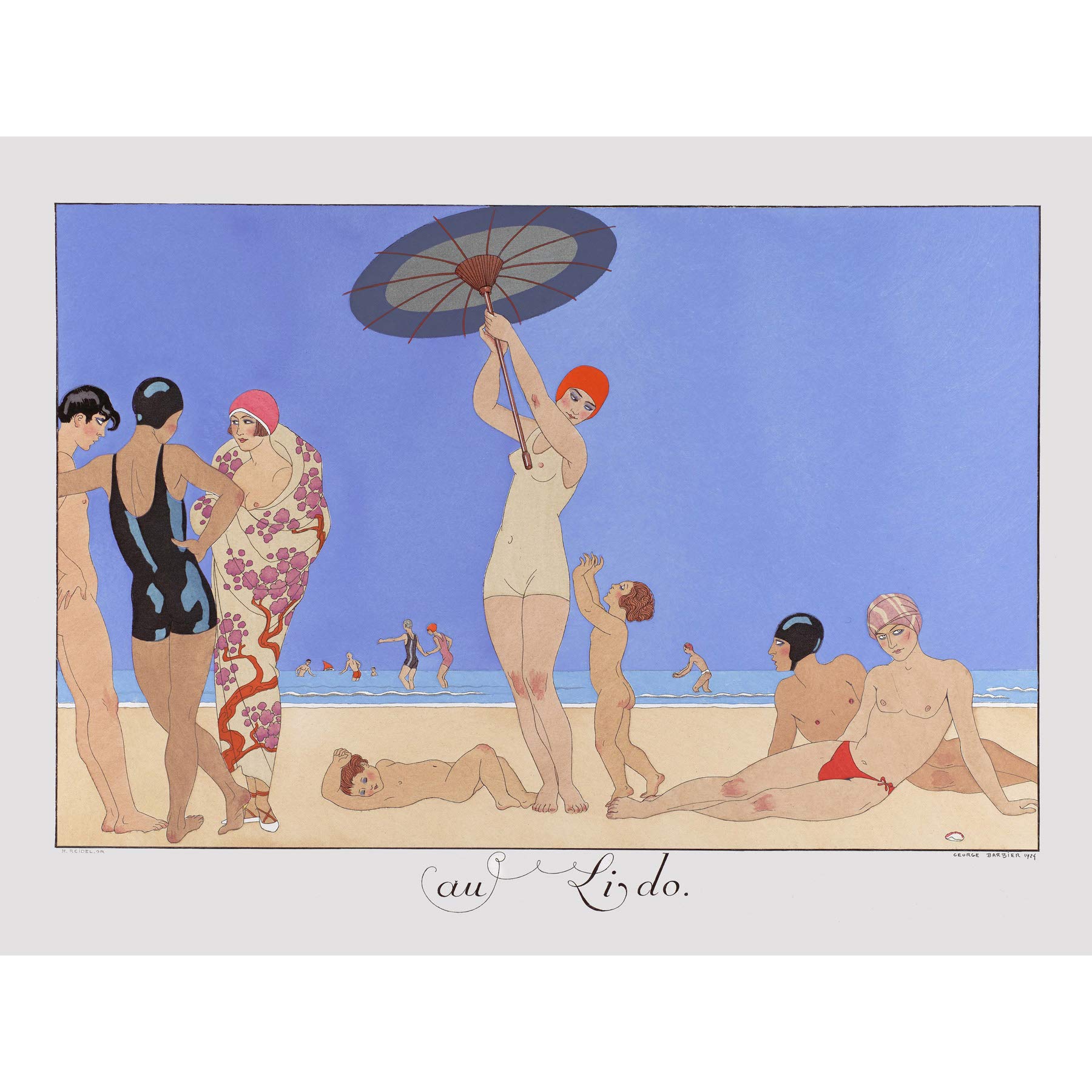 Wee Blue Coo Barbier Paris Lido Costumes Art Nouveau Large Wall Art Poster Print Thick Paper 18X24 Inch