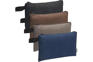 KOYYTO 4 Pack Canvas Tool Pouch with Zipper,Upgrade 16 oz Heavy Duty Small Tool Bag,Multipurpose Organizer Utility Tool Bag,for Tools,Office Supplies,Cosmetics,Stationary