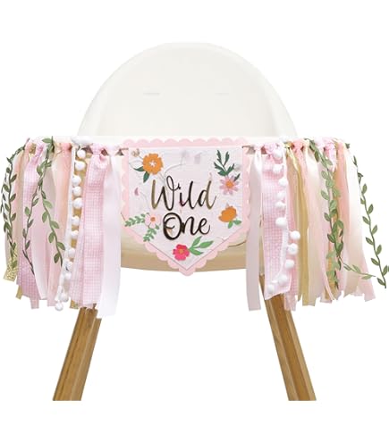 Boho-Wildblumen-Deko Zum 1. Geburtstag – Banner-Set \"Our Little Wildflower Is Turning One\"
