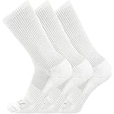 TCK 3 Pair Work & Athletic Crew Socks - X-Large, White, 3-Pack