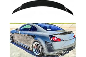 WheelX Rear Trunk Spoiler Compatible with 2008-2015 Infiniti G37 Q60 Q60S Coupe, Duckbill Spoiler Fits for 08-15 2 Door, High Kick Spoiler Wing Lip (Glossy Black)