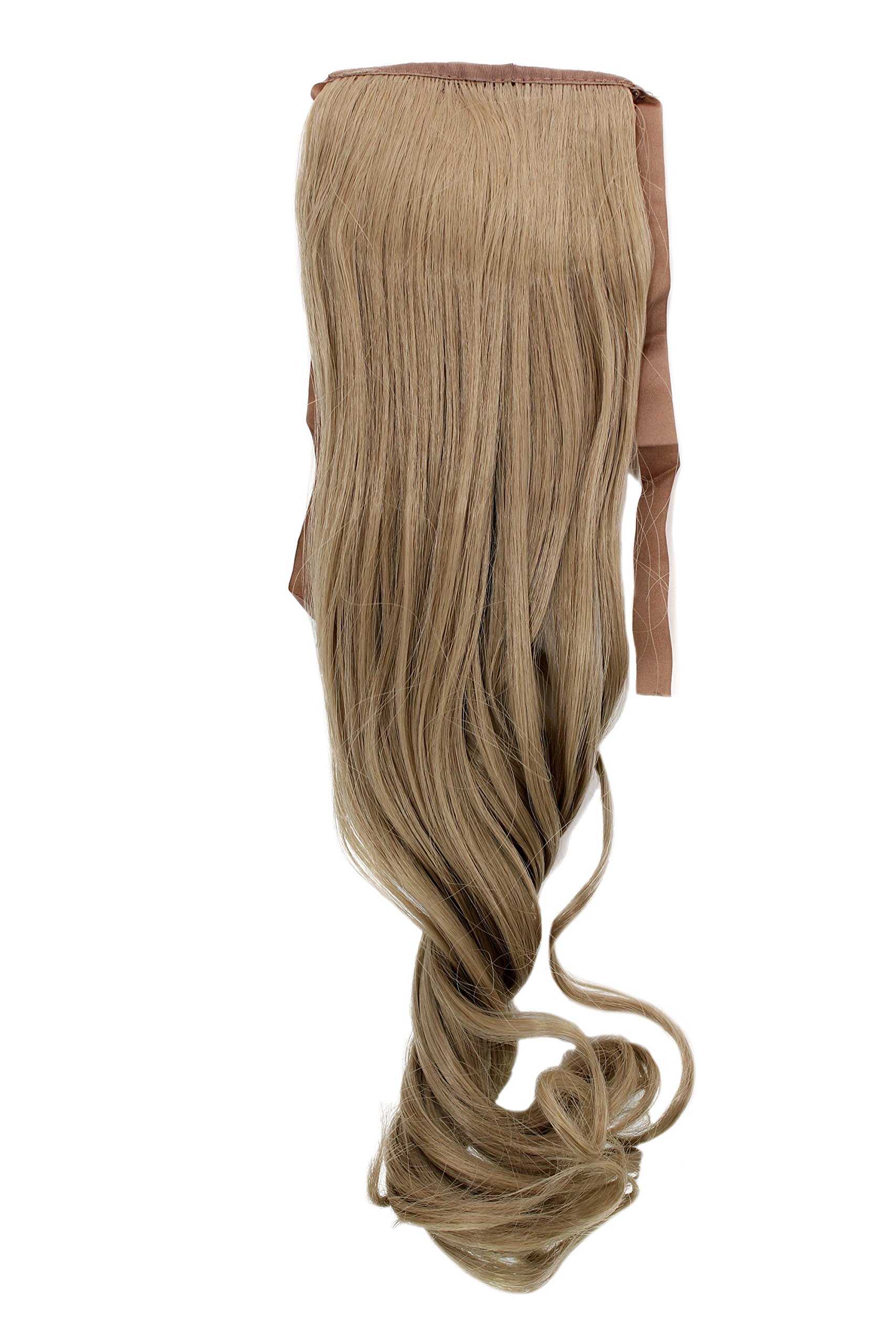 WIG ME UP - YZF-TC18-16 Hairpiece Pontail Pigtail extension slim light wavy comb and ribbon dark ash blond 18inch