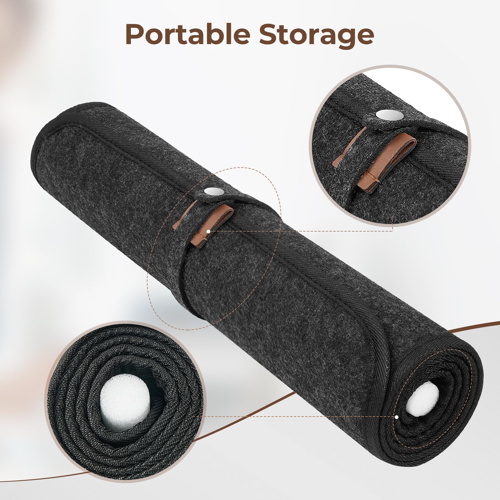 Eurhomewit Schreibtischunterlage Filz Rutschfest, 100X40cm Desk Mat, Unterlage Schreibtisch Unterlegmatte, Mauspad XXL, Schreibtisch Unterlage Tischunterlage Schreibtisch für Büro Zuhause -Dunkelgrau 6