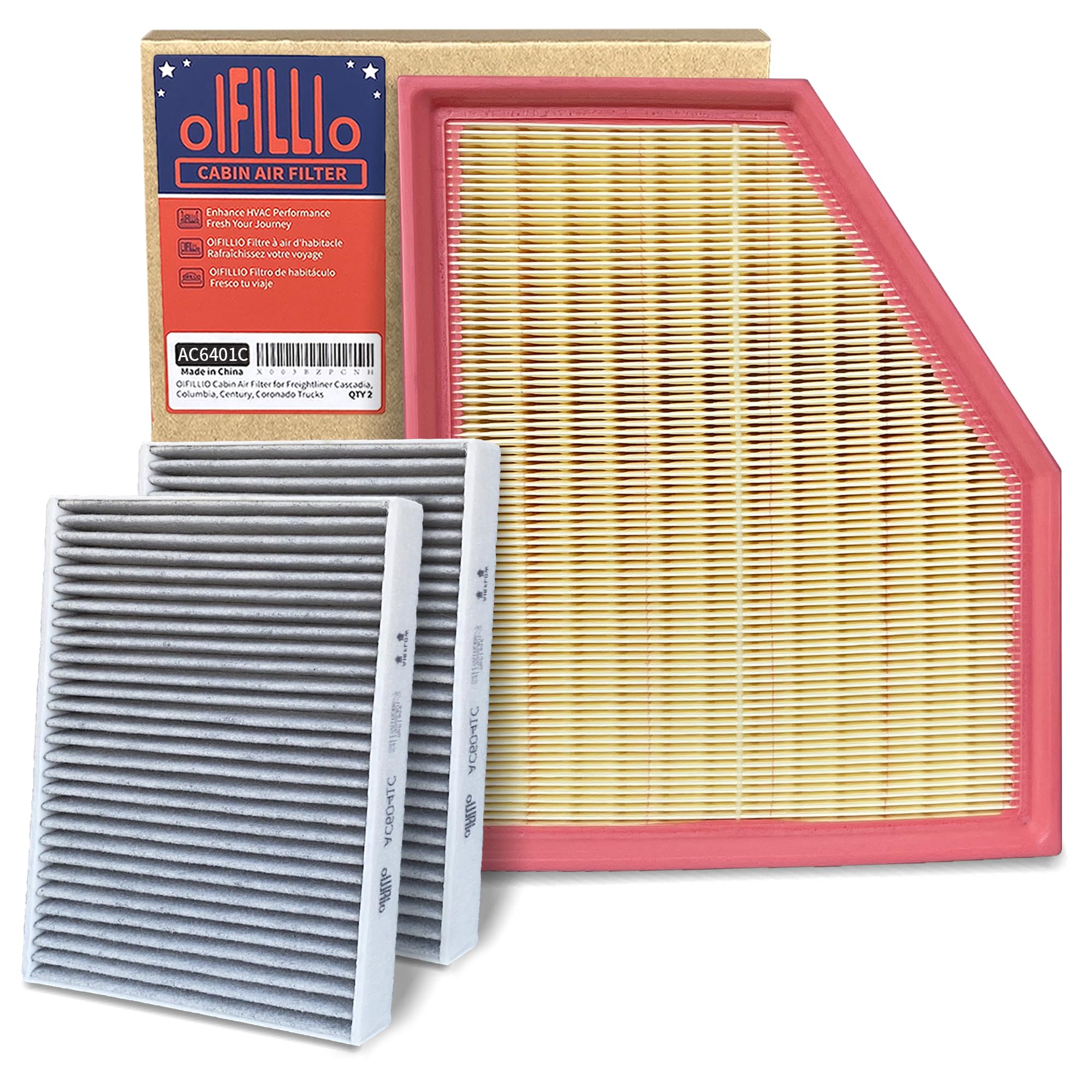 Photo 1 of OIFILLIO Cabin Engine Air Filter for 2019-2023 BMW X5 X7 X6 (3.0L ONLY), 2017-2023 BMW 530i, 530i xDrive, 540i, 540i xDrive, 530e, 740i, 740i xDrive, 840i Select Models, (not for 4.4L V8) 3pcs