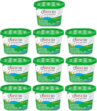 DIVCHI Dehumidifier Tub 500ml Pack of 10 Moisture Absorbers