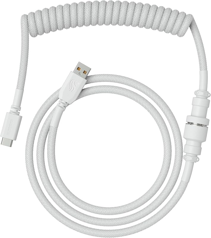 Cabo Espiral Trançado Premium para Teclados USB-C (Stealth)