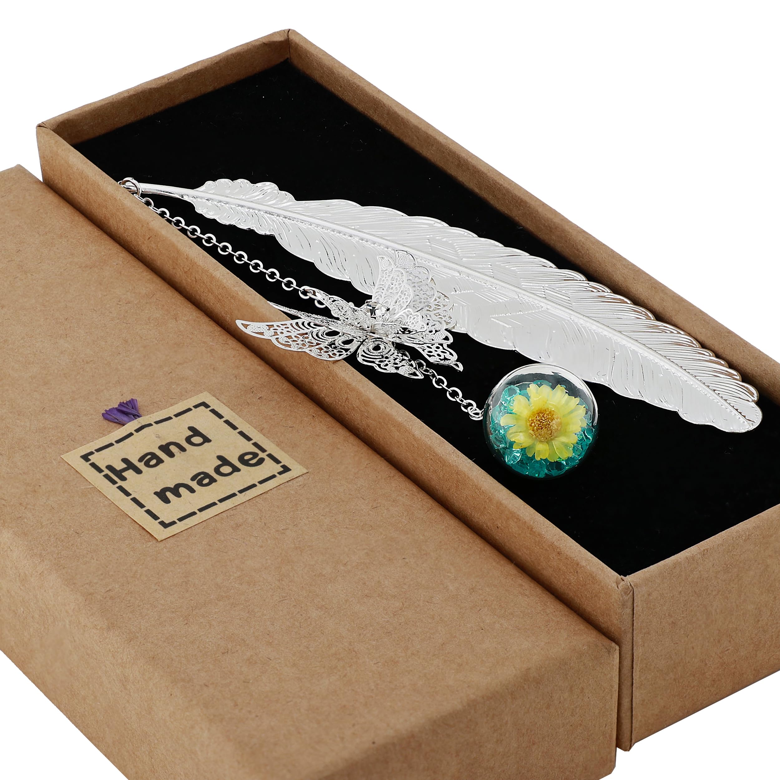 Toirxarn Feather Bookmark - Christmas & Birthday Gift for Women - Personalised Xmas Stocking Filler & Secret Santa Presents to Mum Grandma Teacher Daughter Wife Sister Family Friends Colleague