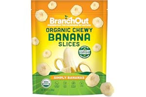 BranchOut Chewy Banana Slices, No Sugar Added, GentleDry Locks in Nutrition, Better than Freeze Dried Banana Chips, Healthy Vegan Fruit Snacks for Kids & Adults, 10 oz Party Bag