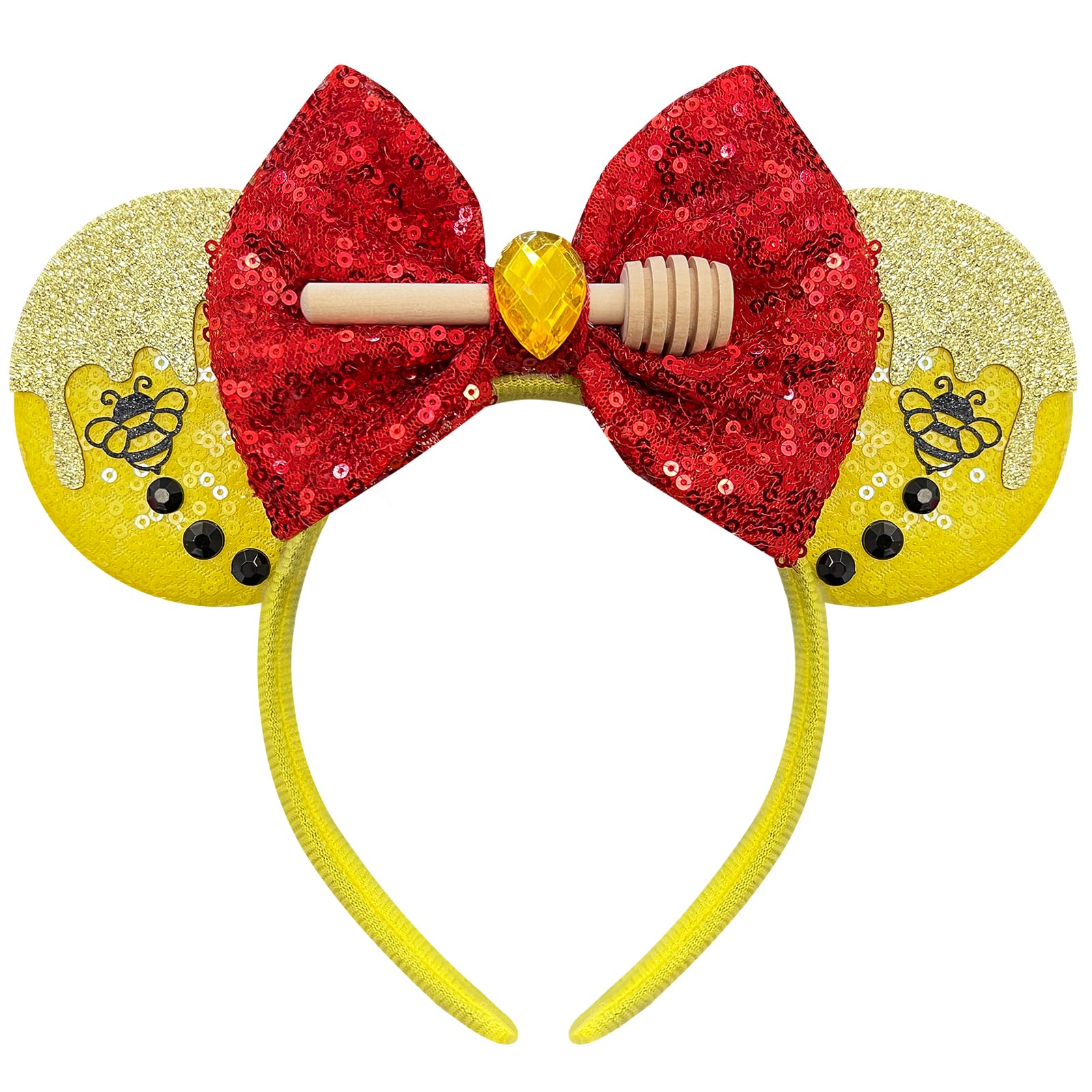 Photo 1 of *DAMAGE** Trnerm Sequins Bow Mouse Ears Handmade Mouse Ears Inspired Cartoon Cute Theme Ears (Bear)