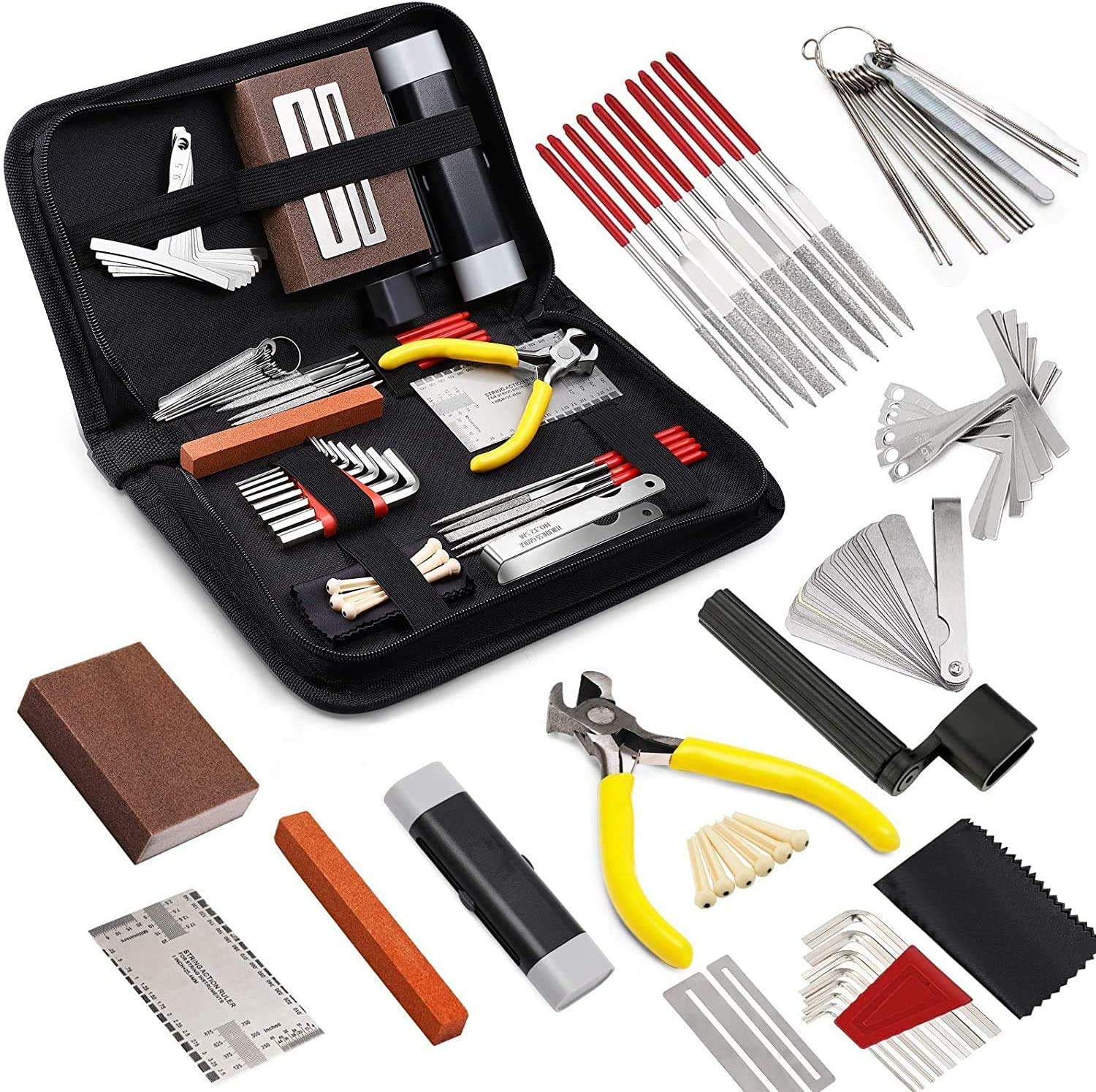 45Pcs Guitar Repairing Maintenance Tool Kit, Bprtcra Guitar Repair Tool Set Guitar Care Cleaning Tool Kit Guitar Repair Tools Setup Kit For Ukulele Bass Mandolin Banjo Guitar