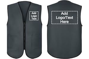 TOPTIE Custom Supermarket Uniform Vest Zipper Volunteers Event Vest Add Your Logo