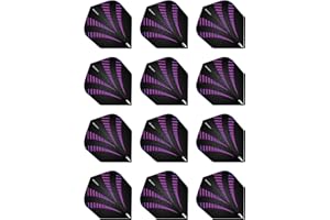 RED Dragon Hardcore Radical Black & Purple Burst Extra Thick Standard Dart Flights - 4 Sets Per Pack (12 Dart Flights in Tota