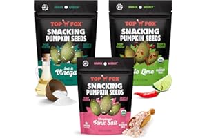 Top Fox Snacks Pumpkin Seeds to Eat (Variety, 3.5 oz) - Gluten Free Snacks, Protein Snacks, Keto Snacks, Paleo, & Vegan - Organic Pop-Roasted