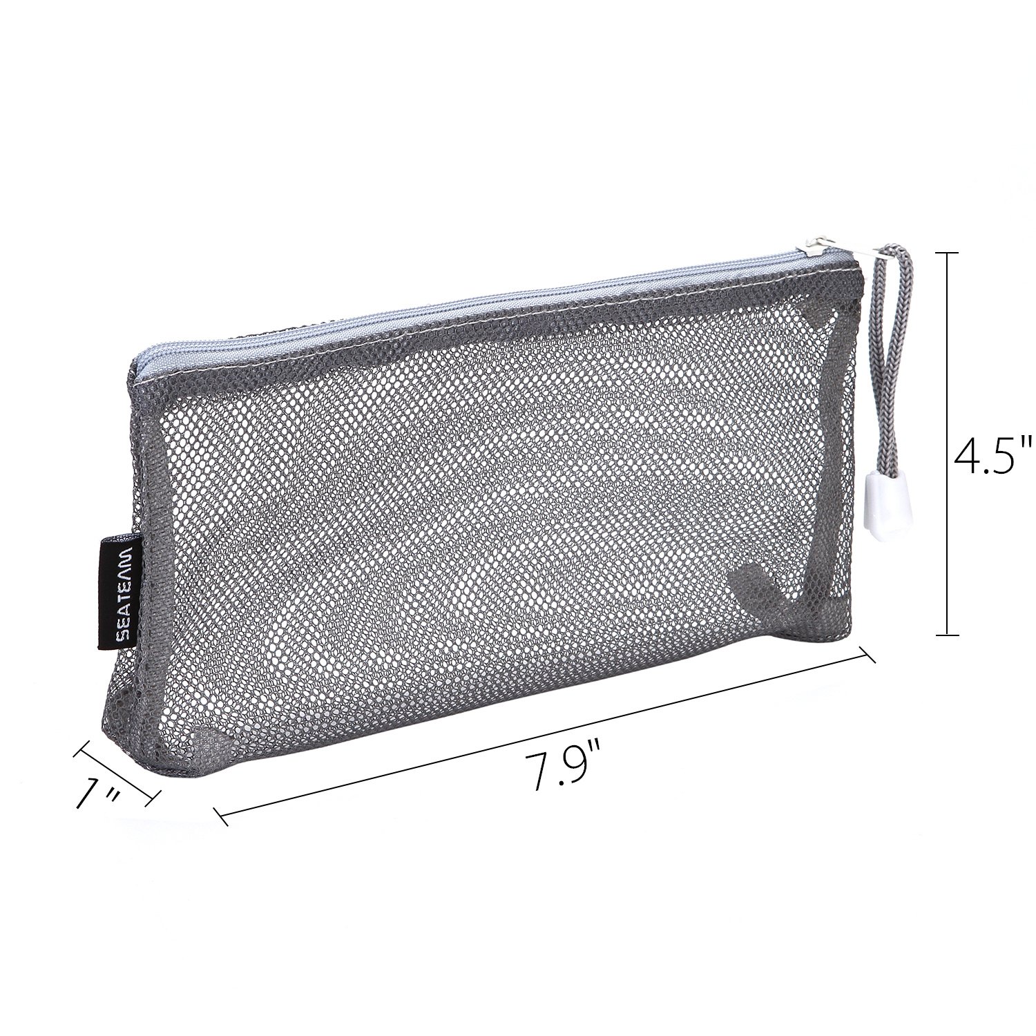 Sea Team 6pcs Multicolored Portable Travel Toiletry Pouch Nylon Mesh Cosmetic Makeup Organizer Bag with Zipper : Beauty