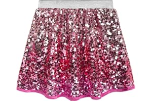 Danna Belle Girls Sequin Skirt Sparkle Mini High Waist Party Tutu Skirts for Girls 5-12Years