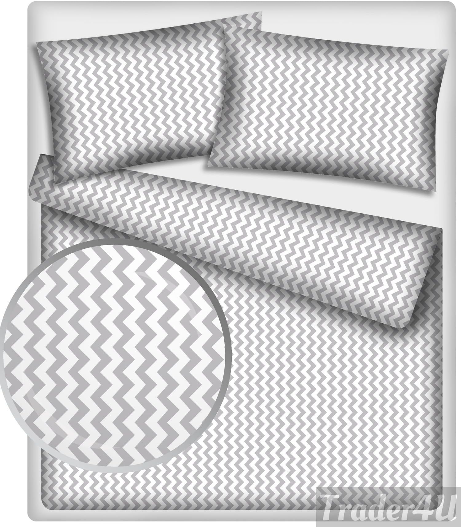 MillaLu Printed Fabric Material - by The METRE - Wide 160 cm (64") 100% Cotton (1 metre, Grey Chevron (Zig-Zag))