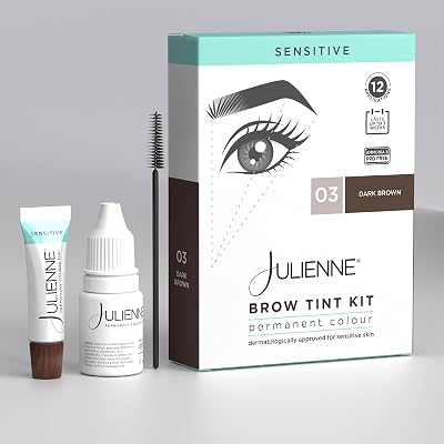 Julienne Brow Tint Kit Sensitive Dark Brown Ammonia PPD Free Cruelty Vegan