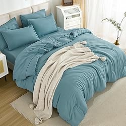 Litanika King Size Comforter Set Grayish Teal - 7