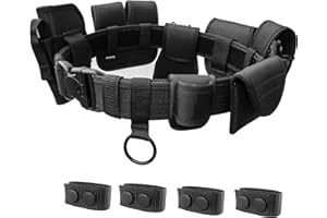 ZGJINLONG 10 in 1 Duty Belt Rig police Molded Pouches Kit Tactical Utility Security Guard Belt Modular Law Enforcement Military Equipment Belt 4 pack Belt Keeper