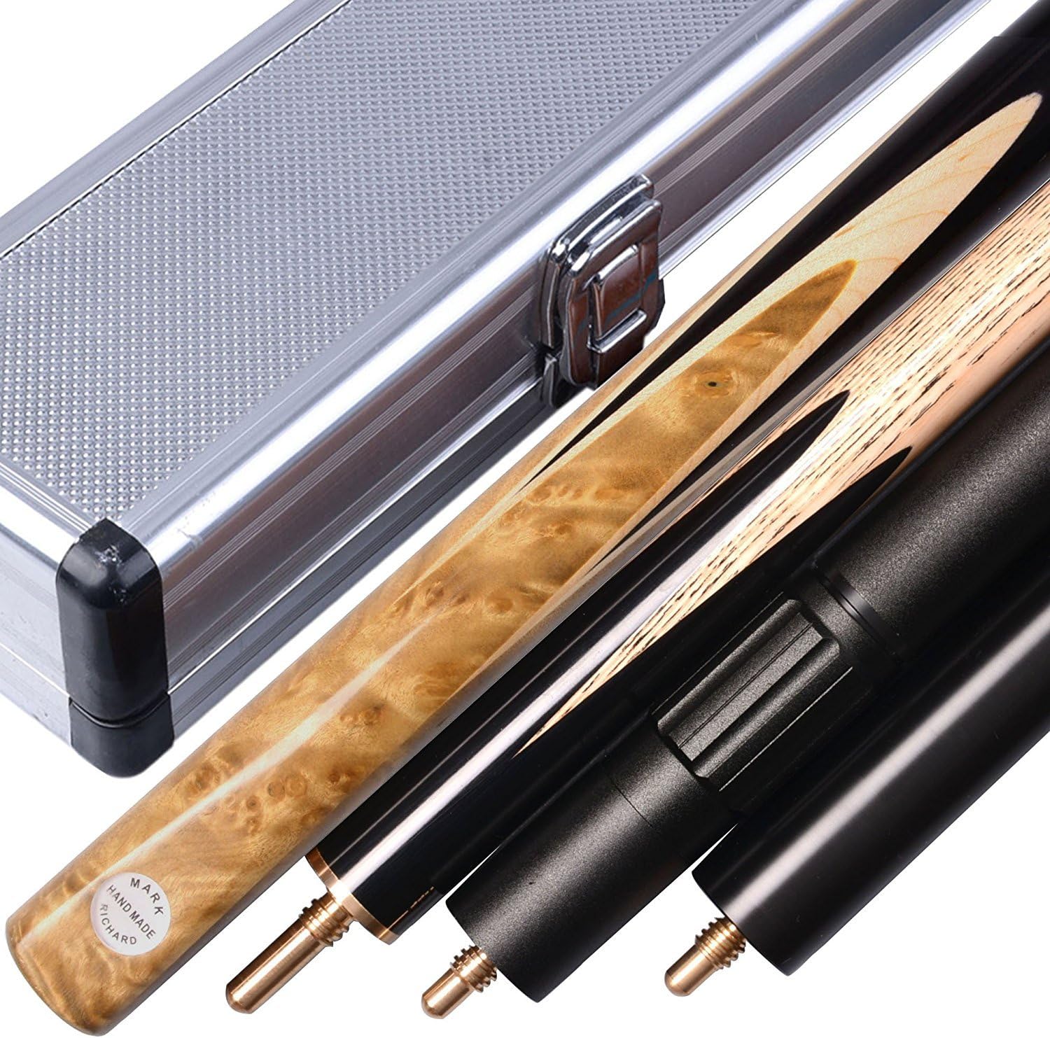 Stylish 57" Handmade 3/4 Piece Snooker Cue Complete Set Ash Shaft with Aluminium case