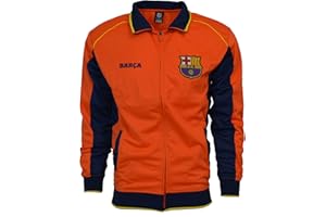 RHINOXGROUP Fc Barcelona Jacket Track Soccer Adult Sizes Soccer Football Official Merchandise (NAVY - ORANGE