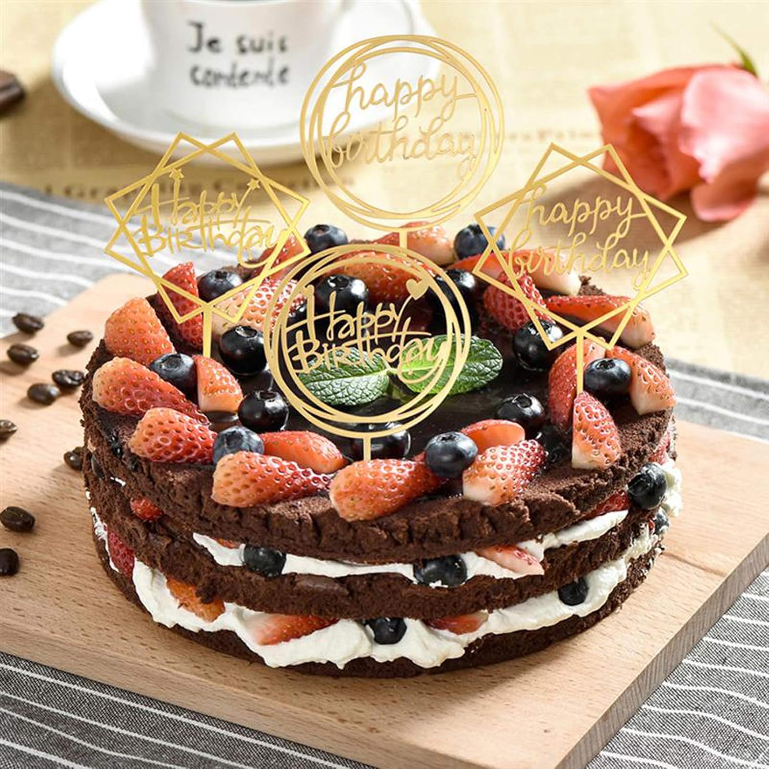 All Goods Are Specials Gold Cake Toppers Happy Birthday 16 Pcs Acrylic Cake Topper Happy Birthday Cupcake Topper For Various Birthday Cake Decorations Birthday Decorations For Children Or Adults Factory Direct Maaun Net