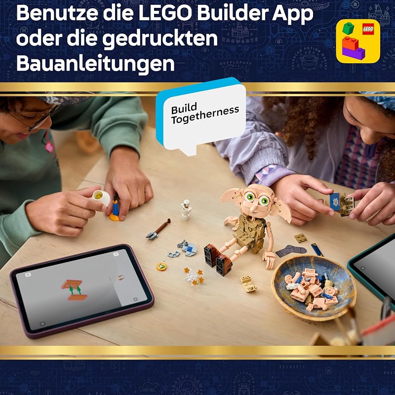 Harry Potter Dobby, der Freie Elf Spielzeug - Modellbau umbaubar in eine Kreacher Figur - DIY Kinderzimmer Deko - Geschenk für Mädchen, Jungen und Fans ab 8 Jahren - 76469