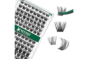 Lash Clusters,96 Pcs Cluster Lashes D Curl 10-18MIX DIY Lash Extensions Eyelash Clusters,KEYYOU Volume Wispy Individual Lashes Soft&Comfortable Easy DIY at Home(Y01,D-10-18MIX)