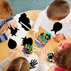 WATINC 60pcs Passover Scratch Paper Art Kit with 10