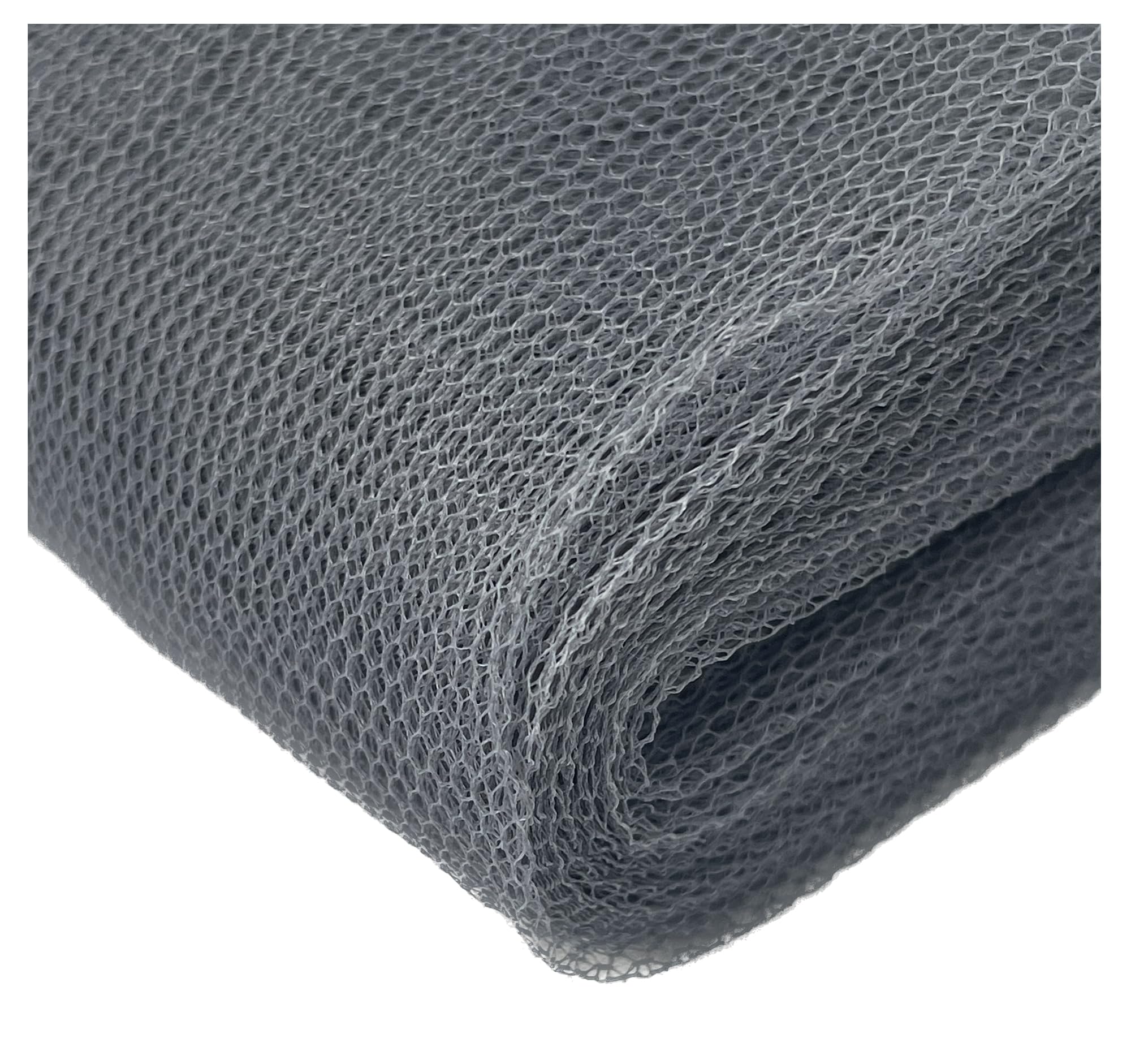 Sheer Dress Net Mesh Fabric Tutu Tulle Mesh Dancewear Stiff Flare Free Nylon Wedding Bridal Veil Material 150cm Wide (300 x 150cm / 118" x 60", Dark Grey)
