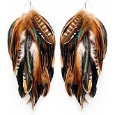 Fashmorous Dangle Earrings for Women Fashion Nature Feather Boho Style Lightweight Statement Jewelry, Fashion Nature-Inspired Design