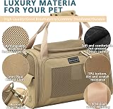 Petsfit Airline Approved Cat Carrier Lightweight Travel Bag Khaki view 5