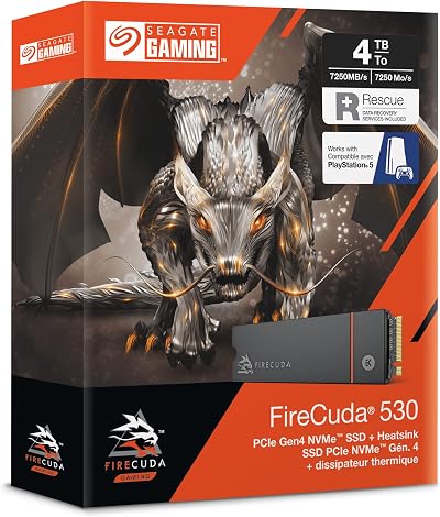 Seagate FireCuda 530 4 TB Internal M.2 NVMe PCIe Gen4 x4 SSD