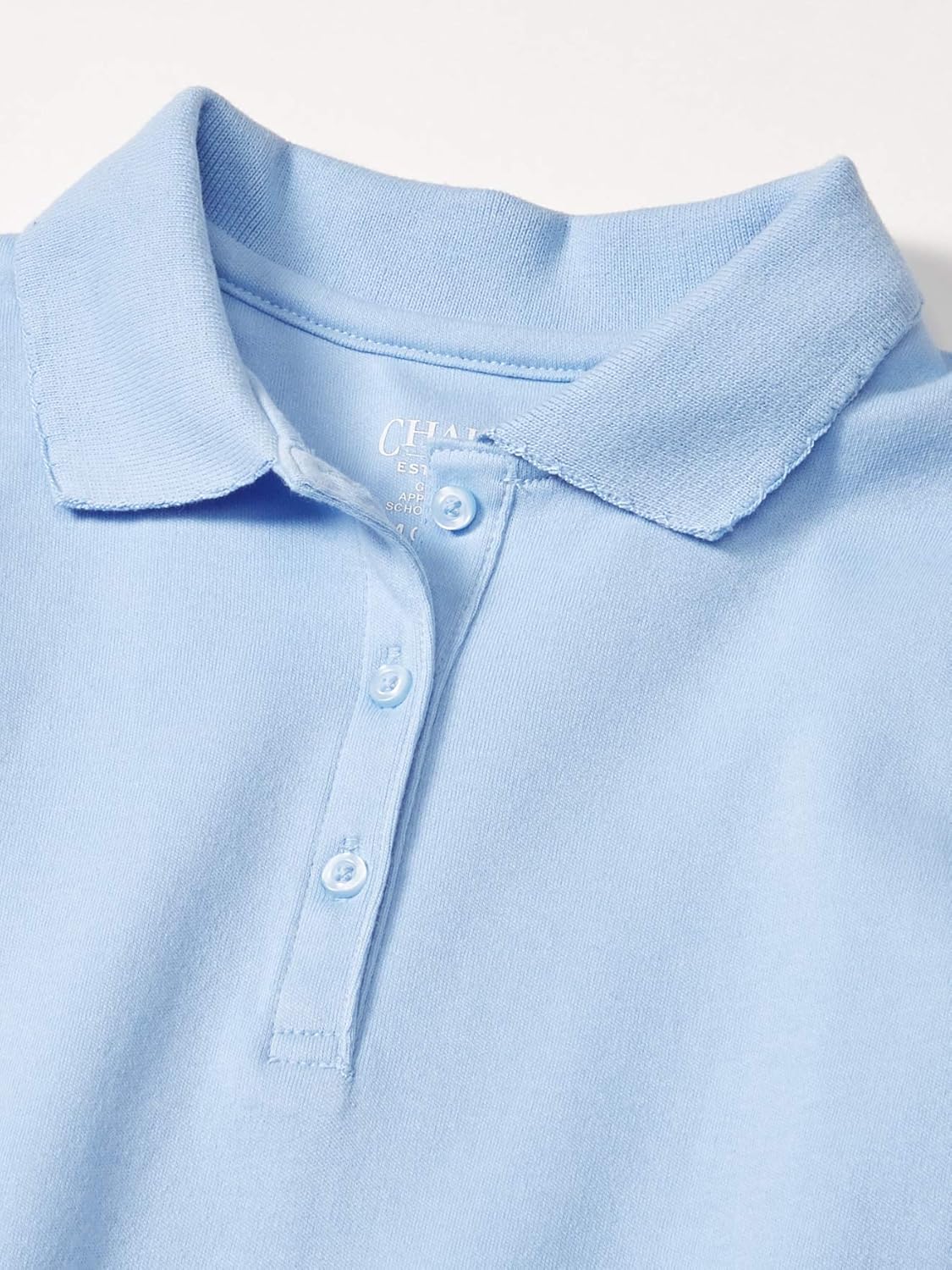 Chaps Girls' School Uniform Short Sleeve Interlock Polo: Clothing