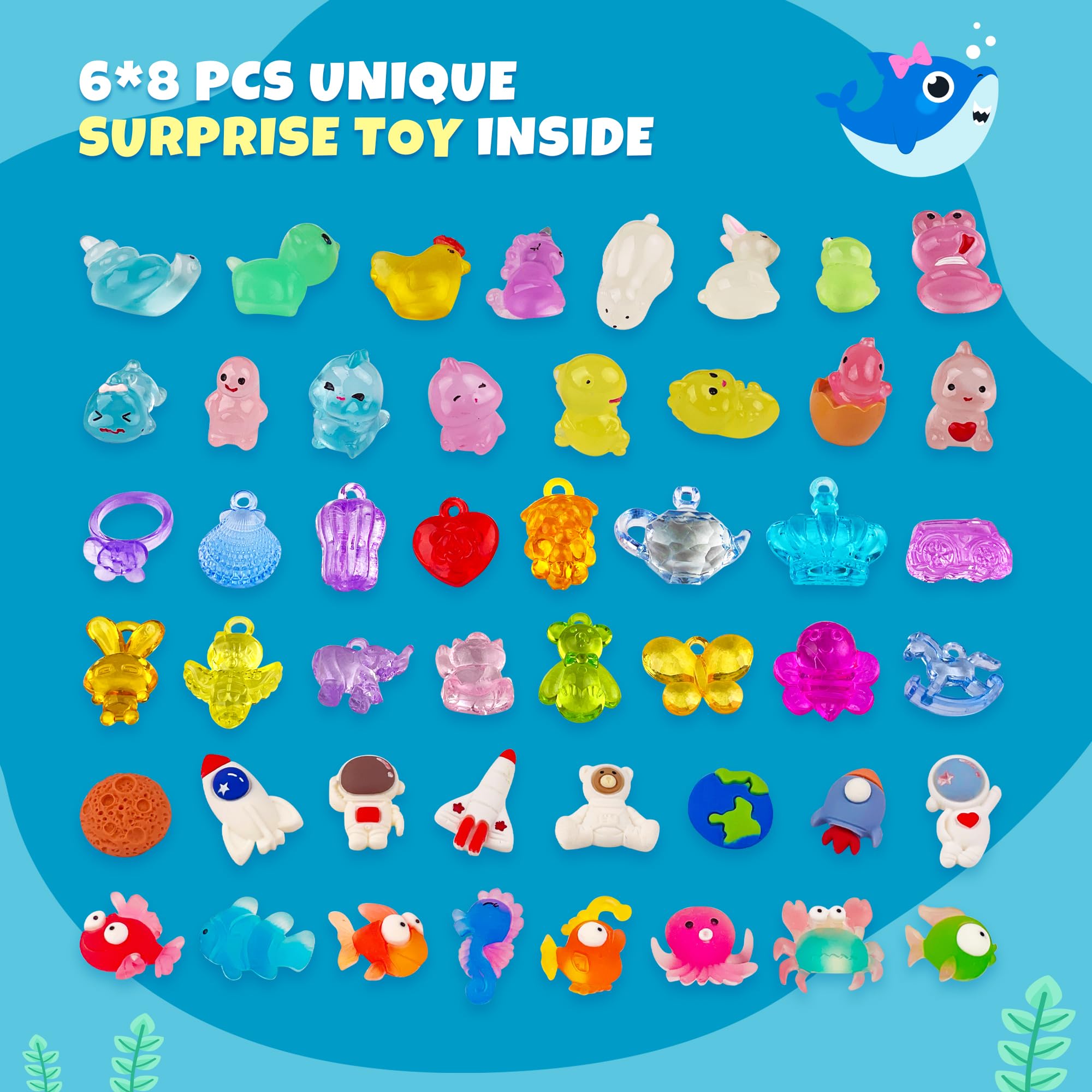 48pcs Bath Bombs for Kids with Toy Inside, Organic Colorful Bubble Bath for Kids Safe, Best Birthday, Party, Easter Bath Bombs Gift Set for Girls and Boys