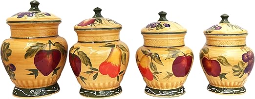 Amazon Com European Style Tuscan Fruit Grape Kitchen 4 Pc