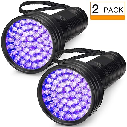 Linterna UV LED 395 nm Detector Ultravioleta de Luz Negra para Perros, Manchas de Mascotas