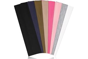 Ztomine Headbands for Women, 8pcs Stretchy Non Slip Soft Cotton Cloth Hair Bands for Sports, Workout, Yoga and Running