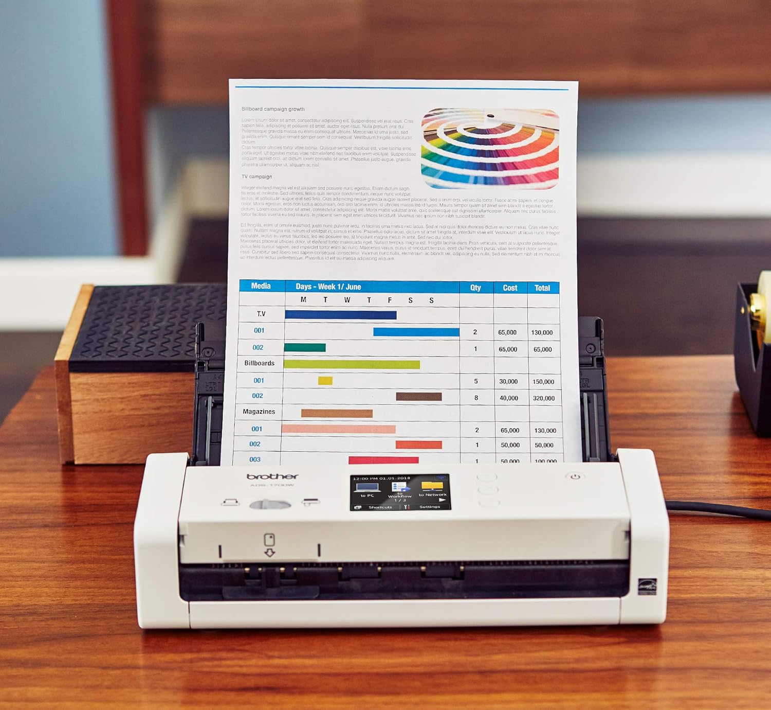 Brother Wireless Document Scanner, ADS-1700W, Fast Scan Speeds, Easy-to-Use, Ideal for Home, Home Office or On-the-Go Professionals (ADS1700W), white : Electronics