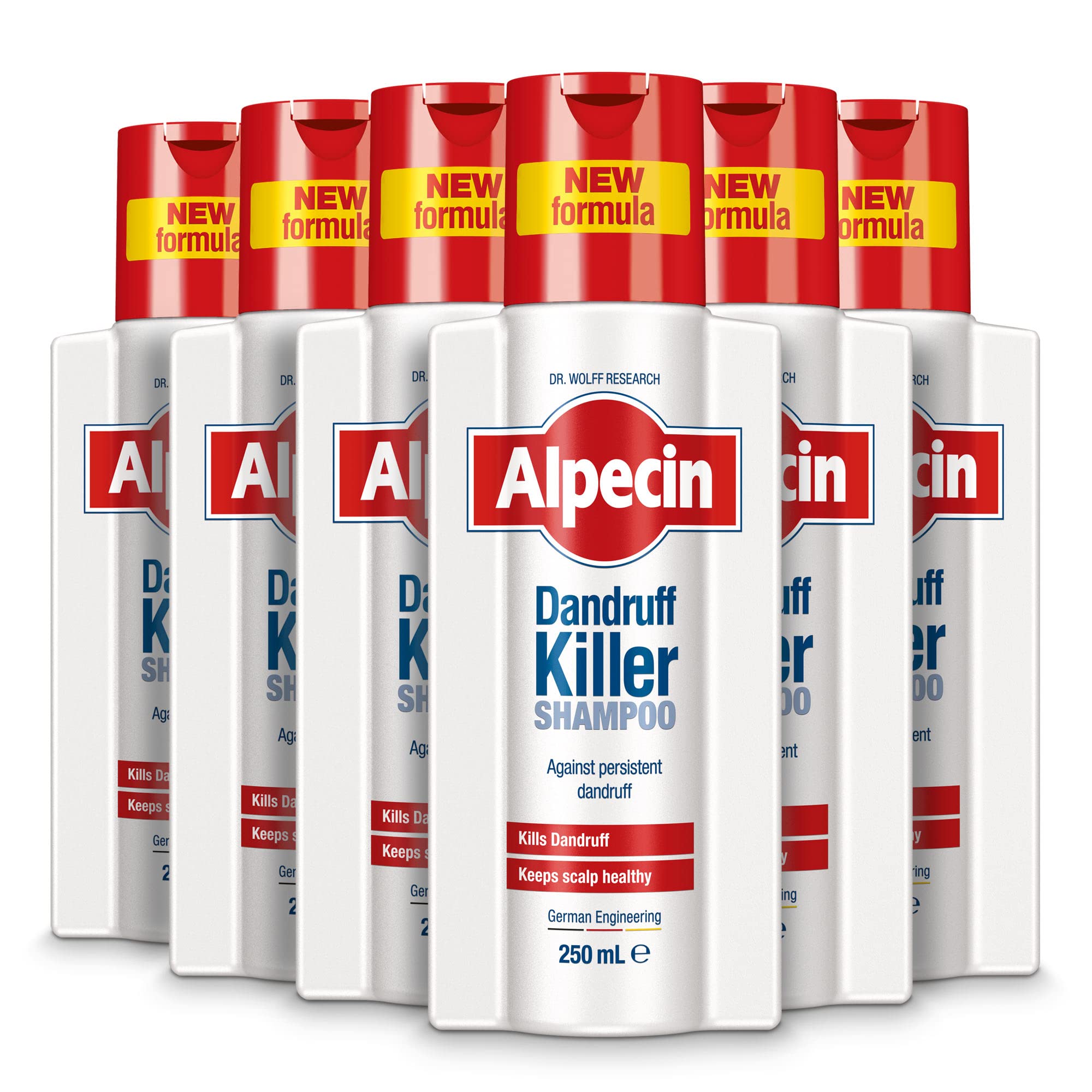 Alpecin Dandruff Killer Shampoo 6x 250ml | Effectively Removes and Prevents Dandruff | Hair Care for Men Made in Germany