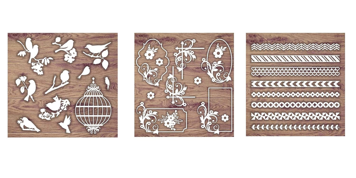 SVELASER Laser Cut Assorted Chipboard Embellishments for Art and Craft, Home Décor (5.56 Inch x