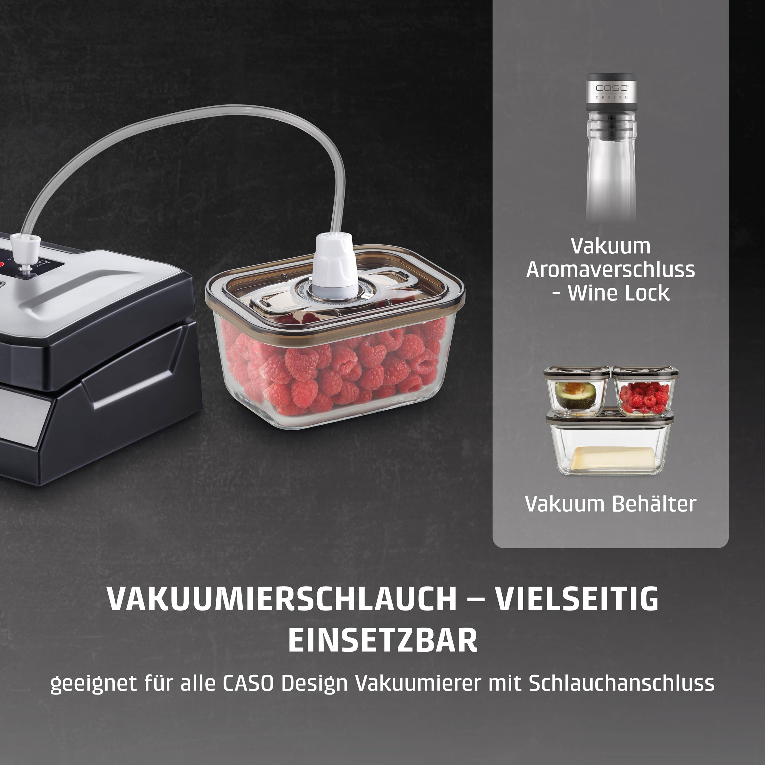CASO VC10 Vakuumierer - Vakuumiergerät,Testurteil Sehr Gut, Lebensmittel bis zu 8x länger frisch, 30cm lange & stabile Schweißnaht, inkl. 10 Profi-Folienbeutel 7