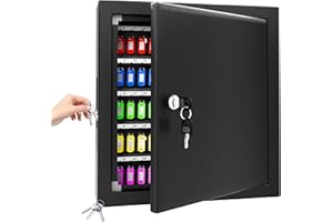 XDeer Key Box Wall Mount, 125 Key Organizer Cabinet, Safe with Combination Lock for Hotels & Offices & Car Dealerships - Black