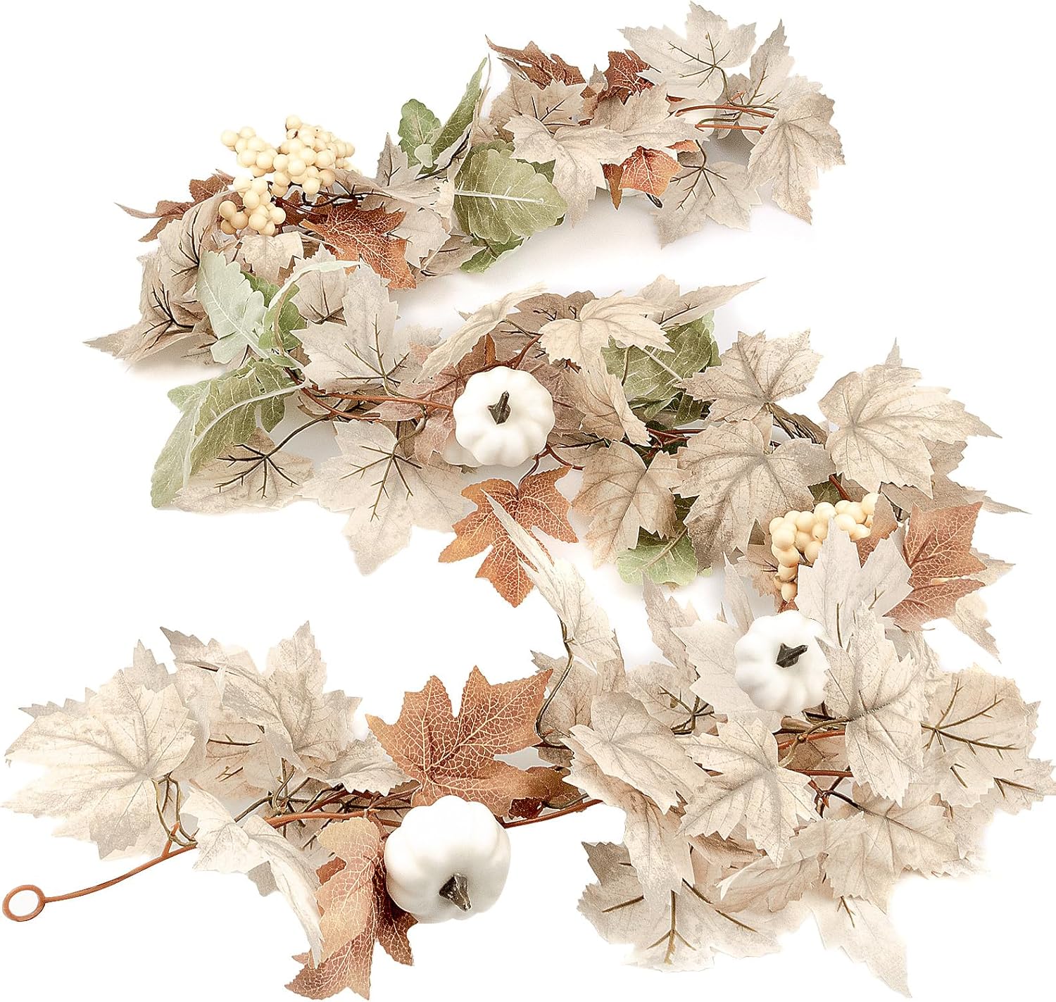 Wreaths, Garlands & Swags - Polly Online Fall Garland-Fall Decor for Home Thanksgiving, 6ft Autumn Maples Leaf Pumpkin Berry Garland Suitable for Halloween, Christmas Indoor and Outdoor Décor