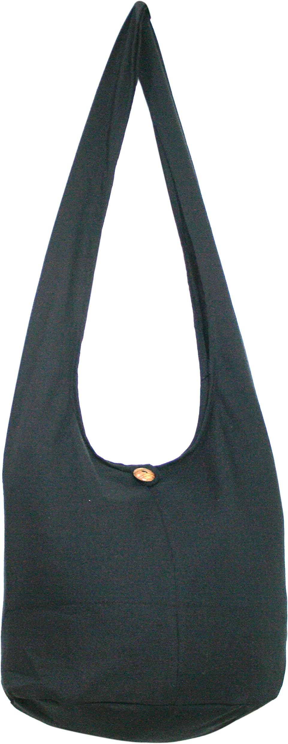 Young Plant Plain Color Hippie Bag Shoulder Bag Crossbody Bag Messenger Bag (Black)